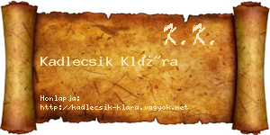 Kadlecsik Klára névjegykártya