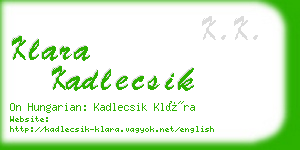 klara kadlecsik business card